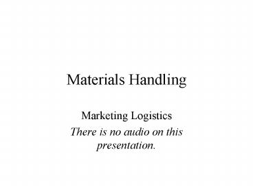 Materials Handling