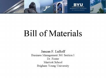 Bill of Materials