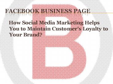 Facebook business page
