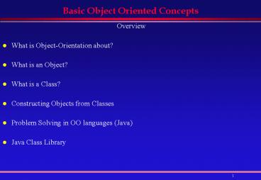 PPT – Basic Object Oriented Concepts PowerPoint presentation | free to ...