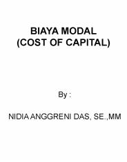 BIAYA MODAL (COST OF CAPITAL)