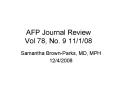 AFP Journal Review Vol 78, No. 9 11/1/08 PowerPoint PPT Presentation