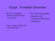 Egypt: Essential Questions