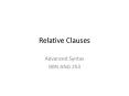 Relative Clauses PowerPoint PPT Presentation