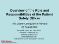 Overview of the Role and Responsibilities of the Patient Safety Officer PowerPoint PPT Presentation