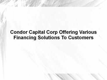 Condor Capital Corp