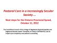 Pastoral Care in a Increasingly Secular Society ... PowerPoint PPT Presentation