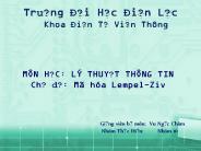 Lý Thuyết Thông Tin