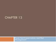 Food, Soil Conservation, and Pest Management