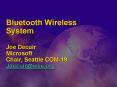 Bluetooth Wireless System PowerPoint PPT Presentation