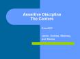 Assertive Discipline The Canters PowerPoint PPT Presentation