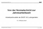 Von der Normalschicht zur Jahresarbeitszeit