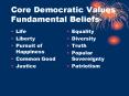 Core Democratic Values Fundamental Beliefs- PowerPoint PPT Presentation