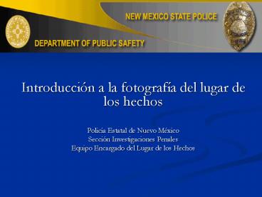 CRIME SCENE PHOTOGRAPHY