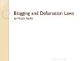 Blogging and Defamation Laws PowerPoint PPT Presentation