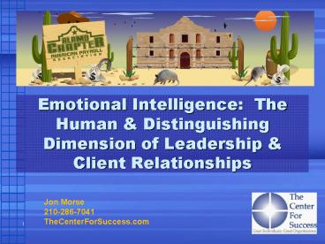Emotional Intelligence: The Human