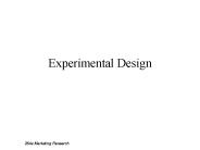 Experimental Design