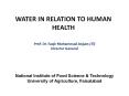WATER IN RELATION TO HUMAN HEALTH PowerPoint PPT Presentation
