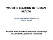 WATER IN RELATION TO HUMAN HEALTH