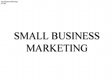 Small Business Marketing