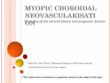 Colin Tan, Alex Tham, Tiakumzuk Sangtam, Kah-Guan Au Eong