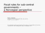 Fiscal rules for sub-central governments 