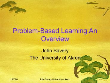 PPT – Problem-Based Learning:An Overview PowerPoint presentation | free ...