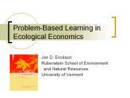 Problem-Based Learning in Ecological Economics
