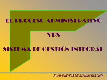 EL PROCESO ADMINISTRATIVO VRS SISTEMA DE GESTI