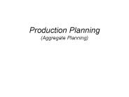 Production Planning (Aggregate Planning)