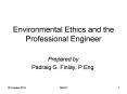 Environmental Ethics and the Professional Engineer PowerPoint PPT Presentation