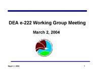 DEA e-222 Working Group Meeting