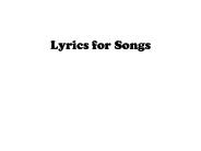 Lyrics for Songs