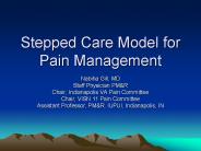 Stepped Care Model for Pain Management