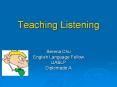 Teaching Listening PowerPoint PPT Presentation