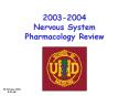 2003-2004 Nervous System Pharmacology Review PowerPoint PPT Presentation