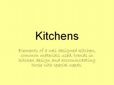 Kitchens