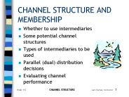 CHANNEL STRUCTURE AND MEMBERSHIP