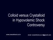 Colloid versus Crystalloid Controversy