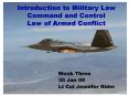 Introduction to Military Law Command and Control Law of Armed Conflict PowerPoint PPT Presentation