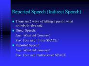 Reported Speech (Indirect Speech)