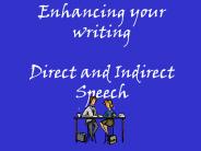 Enhancing your writing Direct and Indirect Speech
