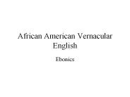 African American Vernacular English
