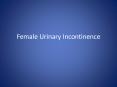 Female Urinary Incontinence PowerPoint PPT Presentation