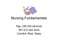 Nursing Fundamentals PowerPoint PPT Presentation
