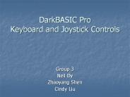 DarkBASIC Pro Keyboard and Joystick Controls