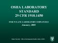 OSHA LABORATORY STANDARD 29 CFR 1910.1450 PowerPoint PPT Presentation
