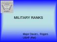 MILITARY RANKS PowerPoint PPT Presentation