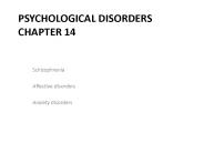 Psychological Disorders Chapter 14