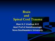 Brain   and    Spinal Cord Trauma
